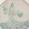 1910 René Lalique – Boîte Paon Verre Blanc Patiné Bleu 12