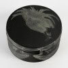 1910 René Lalique – Boîte Coq Verre Noir Patiné Blanc 11