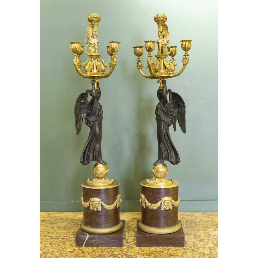 Paire De Candélabres De Style Empire (circa 1900) 7