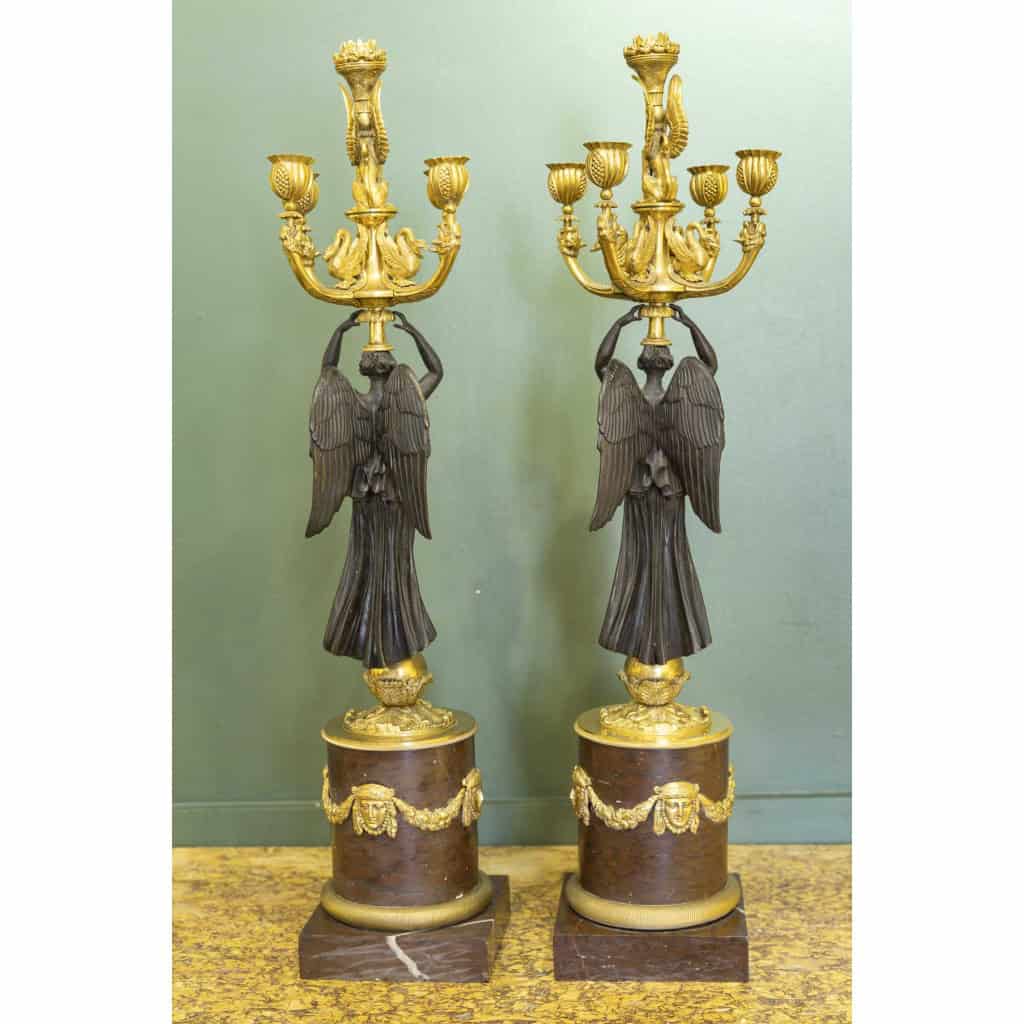 Paire De Candélabres De Style Empire (circa 1900) 9