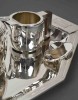 Souche-Lapparra – Service Thé/Café 4 pièces et son plateau en Argent époque ART DECO 83