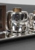 Souche-Lapparra – Service Thé/Café 4 pièces et son plateau en Argent époque ART DECO 70
