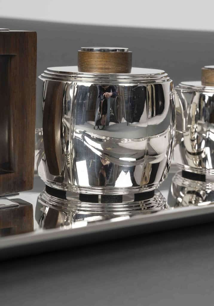 Souche-Lapparra – Service Thé/Café 4 pièces et son plateau en Argent époque ART DECO 29