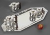 Souche-Lapparra – Service Thé/Café 4 pièces et son plateau en Argent époque ART DECO 67