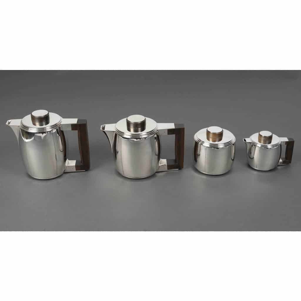 Souche-Lapparra – Service Thé/Café 4 pièces et son plateau en Argent époque ART DECO 25