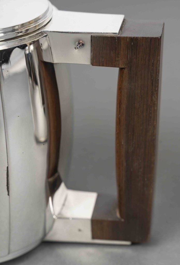Souche-Lapparra – Service Thé/Café 4 pièces et son plateau en Argent époque ART DECO 17