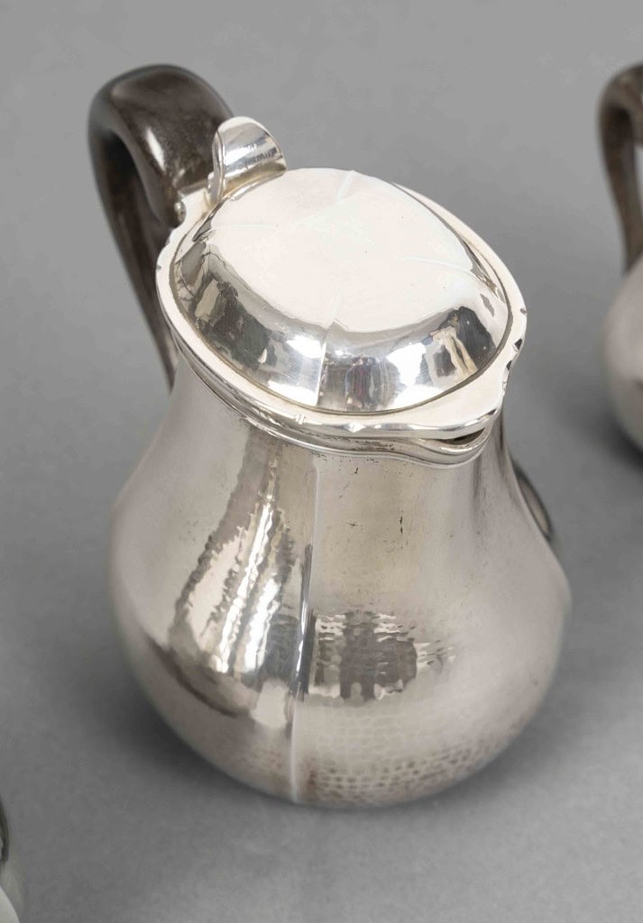 G. LECOMTE – Service thé café 4 pièces argent massif époque ART DECO 1925 14