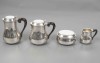 G. LECOMTE – Service thé café 4 pièces argent massif époque ART DECO 1925 30