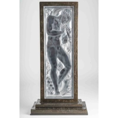 Lalique France – Panneau Décoration Joueur De Pipeau Cristal Blanc