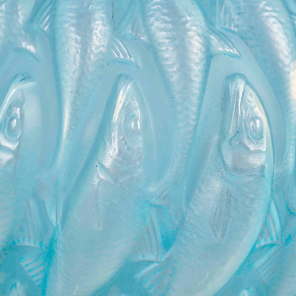 1927 René Lalique – Vase Marisa Verre Opalescent Patiné Bleu 6