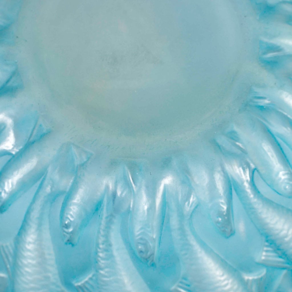 1927 René Lalique – Vase Marisa Verre Opalescent Patiné Bleu 7