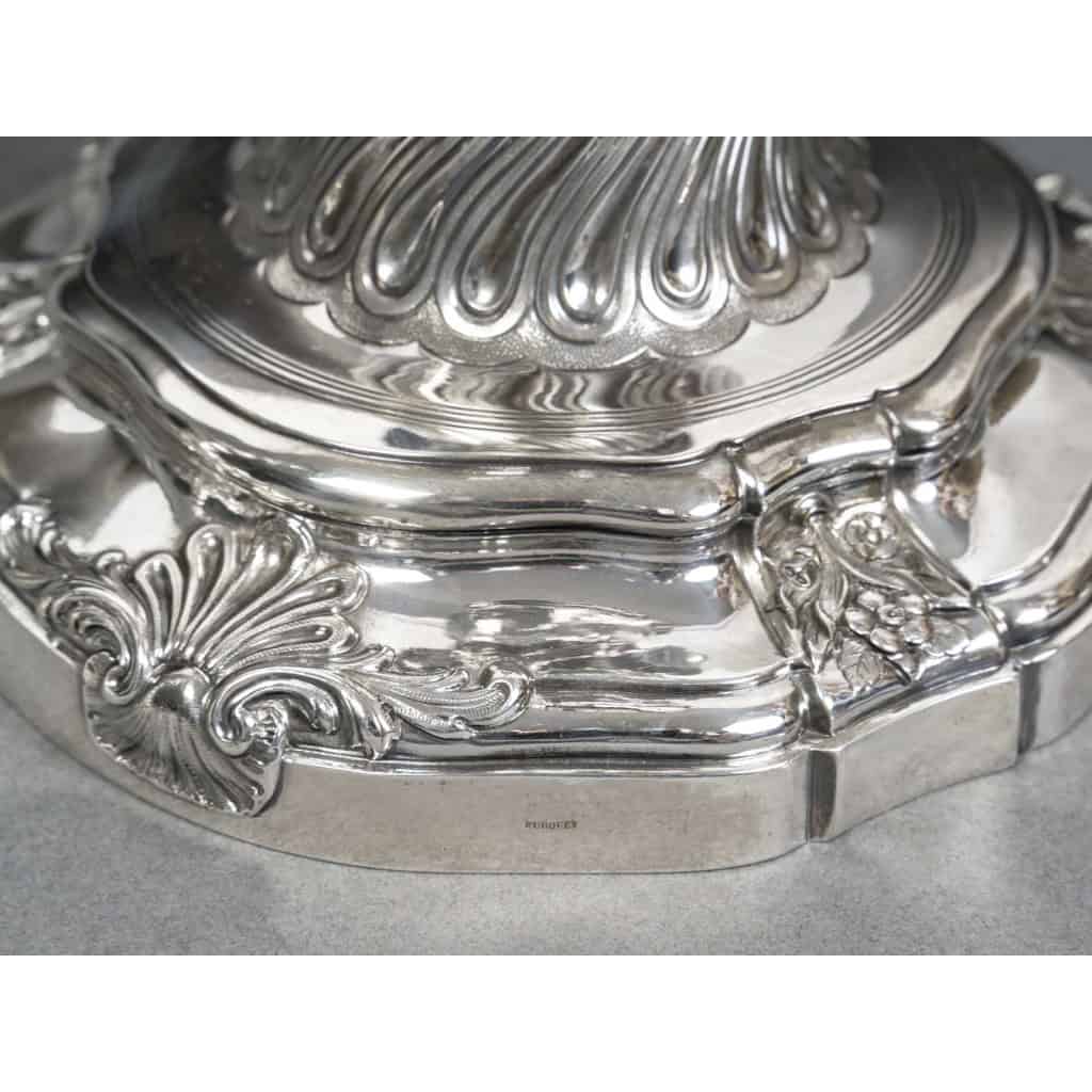 Orfèvre P.F.A. TURQUET – Paire de bougeoirs argent Louis XV – XIXe 18