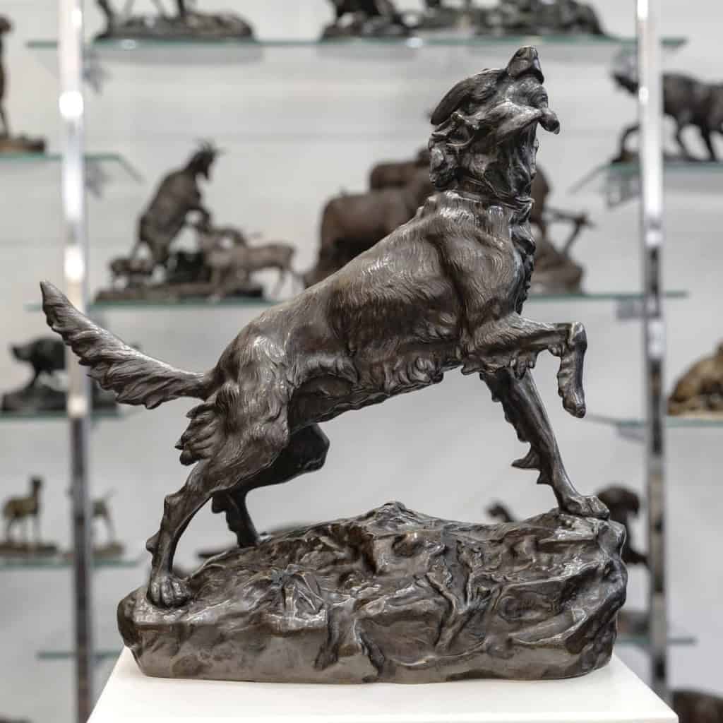 Sculpture – Chienne Setter « MISS » , Arthur Marie Gabriel Comte du Passage (1838-1909) – Bronze 6