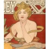 Affiche Art Nouveau Originale, Alphonse Mucha, Waverley Cycles, Femme, Forgeron, Nu, Cheveux, Chevelure, Cyclisme, Cycliste, Bicyclette, Vélo, Laurier, Marteau, Enclume, Allégorie, Belle Epoque, 1898 13