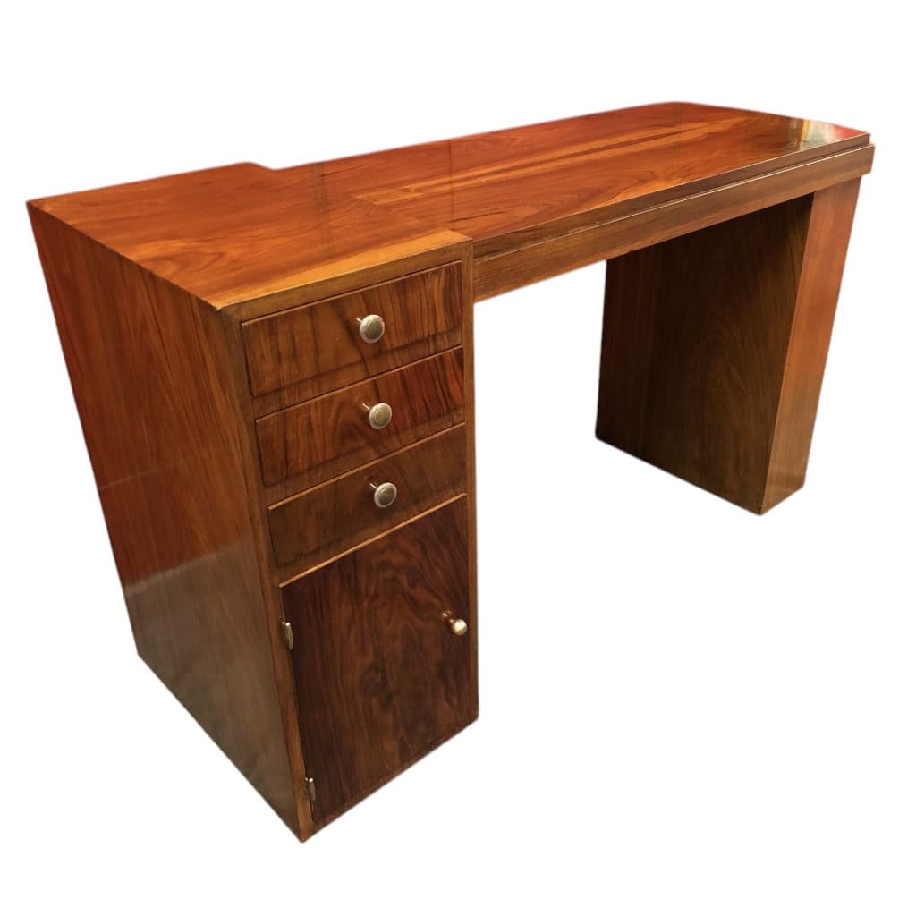 Bureau en noyer et placage de noyer de forme rectangulaire des années 1930 7