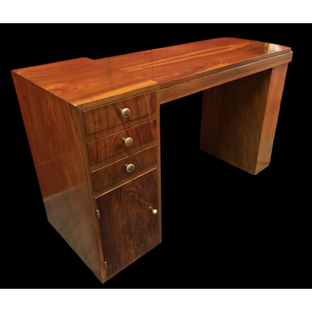 Bureau en noyer et placage de noyer de forme rectangulaire des années 1930 6