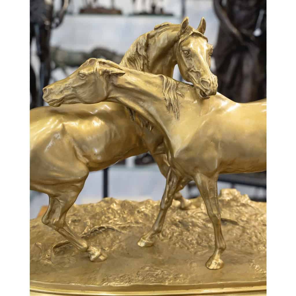 Sculpture – Group Of Arabian Horses , Pierre-Jules Mêne (1810-1879) ​​​​​​​- Bronze 5
