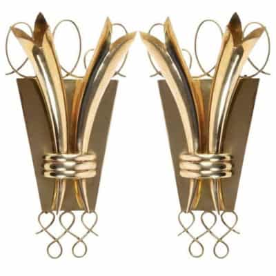 1940 Paire d’appliques en laiton d’Emilio Lancia