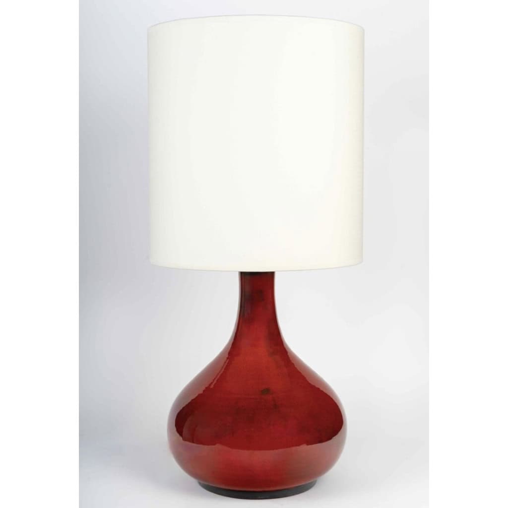 Lampe de table de 1970 en céramique émaillée de la Maison Roche 5