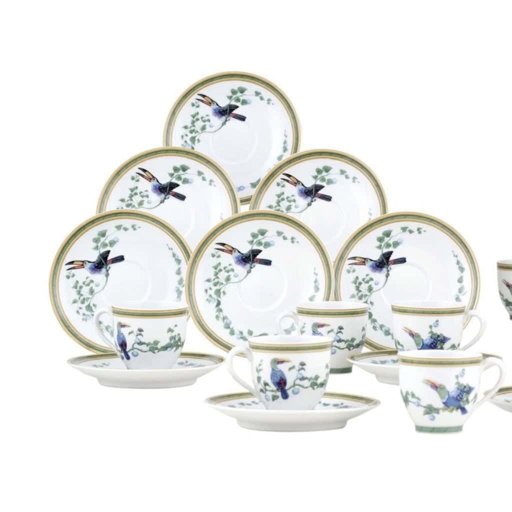 HERMÈS « LES TOUCANS » Six tasses à café 3