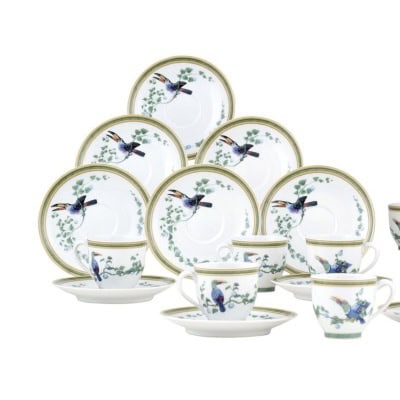 HERMÈS « LES TOUCANS » Six tasses à café