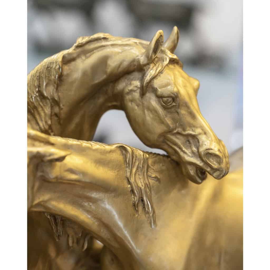 Sculpture – Group Of Arabian Horses , Pierre-Jules Mêne (1810-1879) ​​​​​​​- Bronze 12