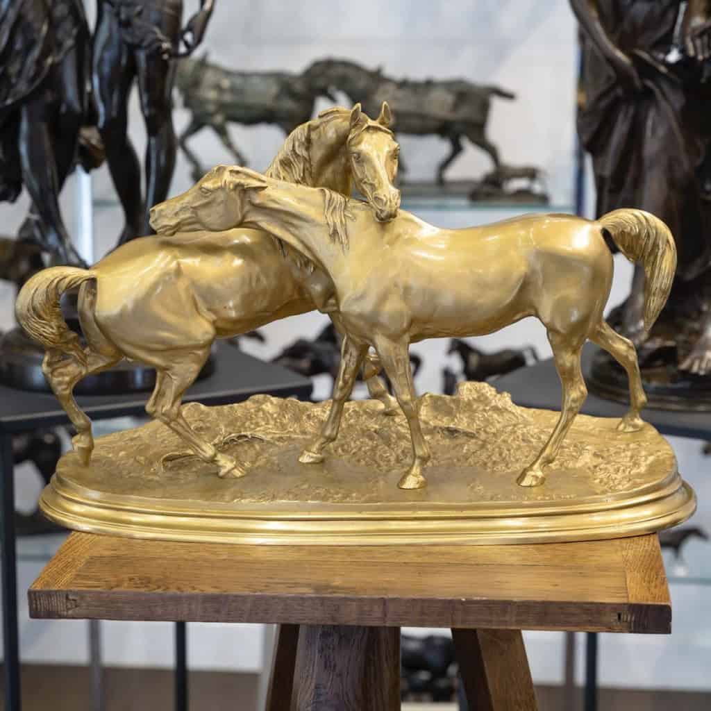 Sculpture – Group Of Arabian Horses , Pierre-Jules Mêne (1810-1879) ​​​​​​​- Bronze 3