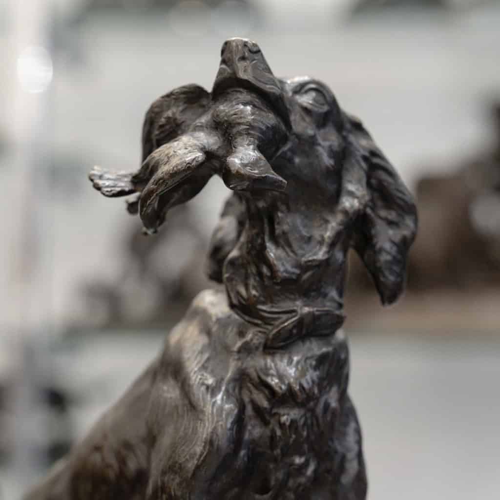 Sculpture – Chienne Setter « MISS » , Arthur Marie Gabriel Comte du Passage (1838-1909) – Bronze 5