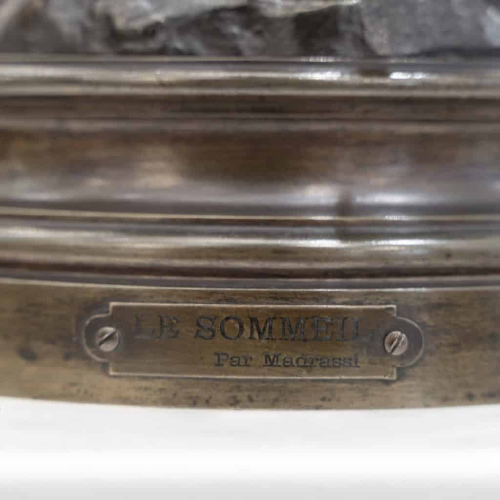 Sculpture – Le Sommeil , Luca Madrassi (1848-1919) – Bronze 6