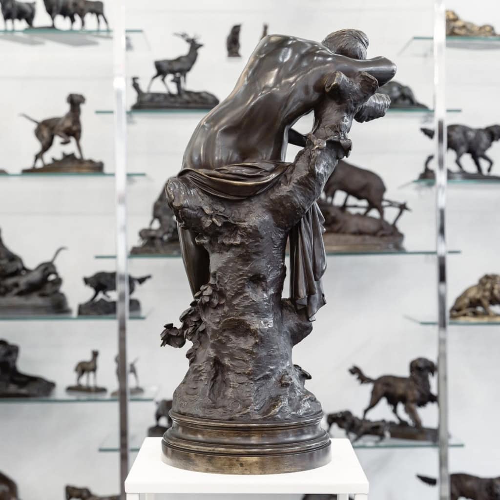 Sculpture – Le Sommeil , Luca Madrassi (1848-1919) – Bronze 7