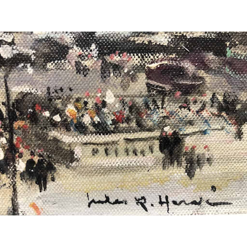 HERVE Jules Peinture Française 20è Paris L’opéra Huile sur Toile Signée Certificat D’authenticité 8
