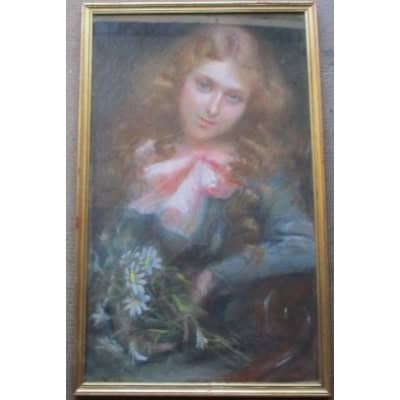 Jeune file au pastel