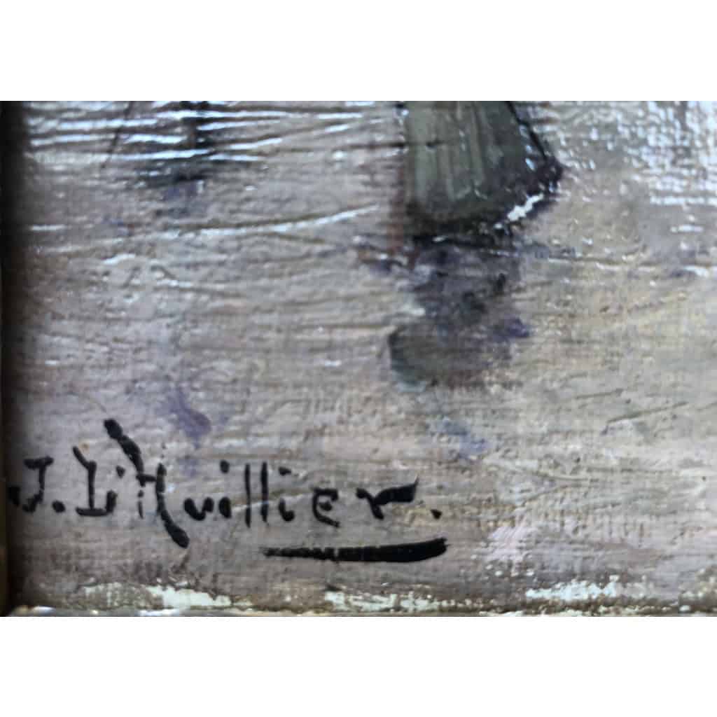 L’HUILLIER Jacques Paris La Belle époque Animation Quai De L’hôtel De Ville Huile sur Toile Signée Certificat d’authenticité 4