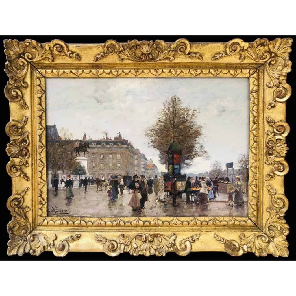 L’HUILLIER Jacques Paris La Belle époque Animation Quai De L’hôtel De Ville Huile sur Toile Signée Certificat d’authenticité 11