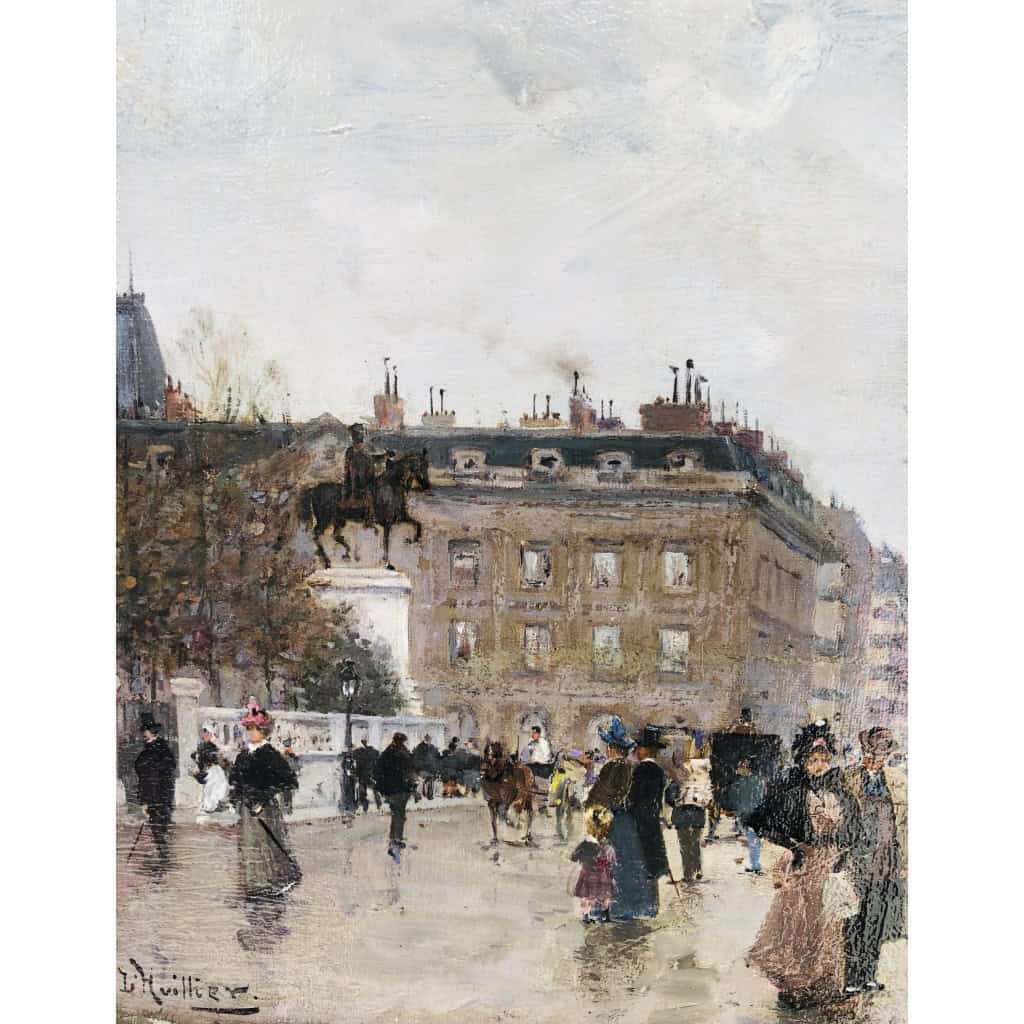 L’HUILLIER Jacques Paris La Belle époque Animation Quai De L’hôtel De Ville Huile sur Toile Signée Certificat d’authenticité 9