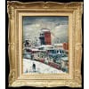 MACLET Elisée Tableau Français 20è Paris Montmartre Moulin De La Galette sous la neige Huile sur toile Signée Certificat d’authenticité 15