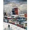 MACLET Elisée Tableau Français 20è Paris Montmartre Moulin De La Galette sous la neige Huile sur toile Signée Certificat d’authenticité 16