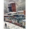 MACLET Elisée Tableau Français 20è Paris Montmartre Moulin De La Galette sous la neige Huile sur toile Signée Certificat d’authenticité 13