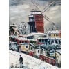 MACLET Elisée Tableau Français 20è Paris Montmartre Moulin De La Galette sous la neige Huile sur toile Signée Certificat d’authenticité 12