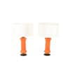 Pair of orange glass lamps. 1970s. LS6353387A 15