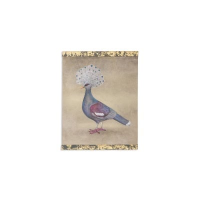 Toile peinte représentant un pigeon huppé. Contemporain. LS6340406A