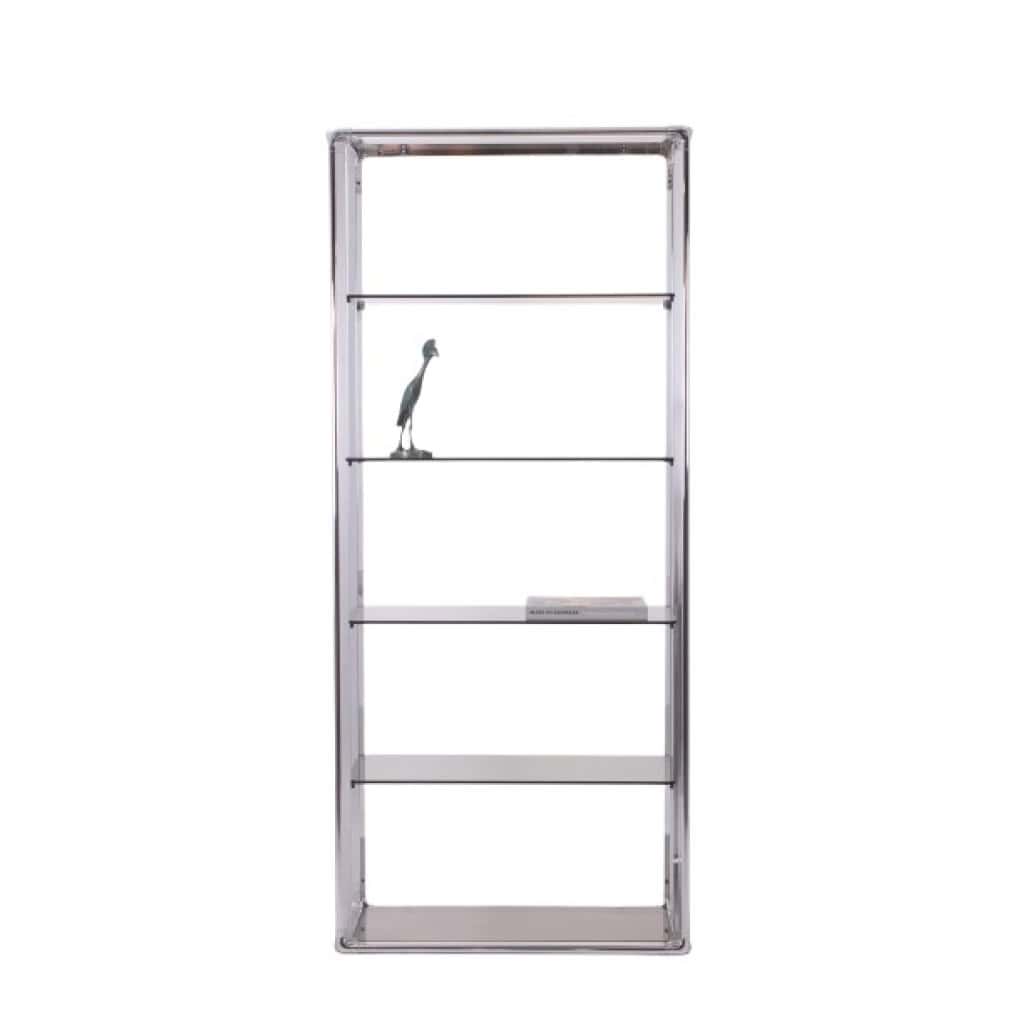Paire d’étagères à 6 tablettes, armature en métal chromé. Années 1970. LS6415509M 7