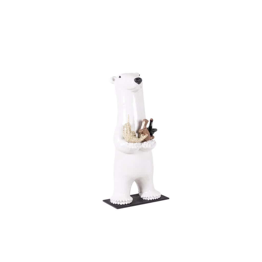 Valérie Courtet. Bear presenting 3 animals. Contemporary. LS64211605M 3