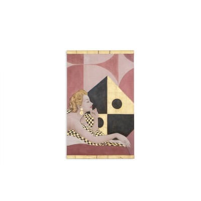 Toile peinte représentant une élégante style années 1950. Contemporain. LS6438A678P