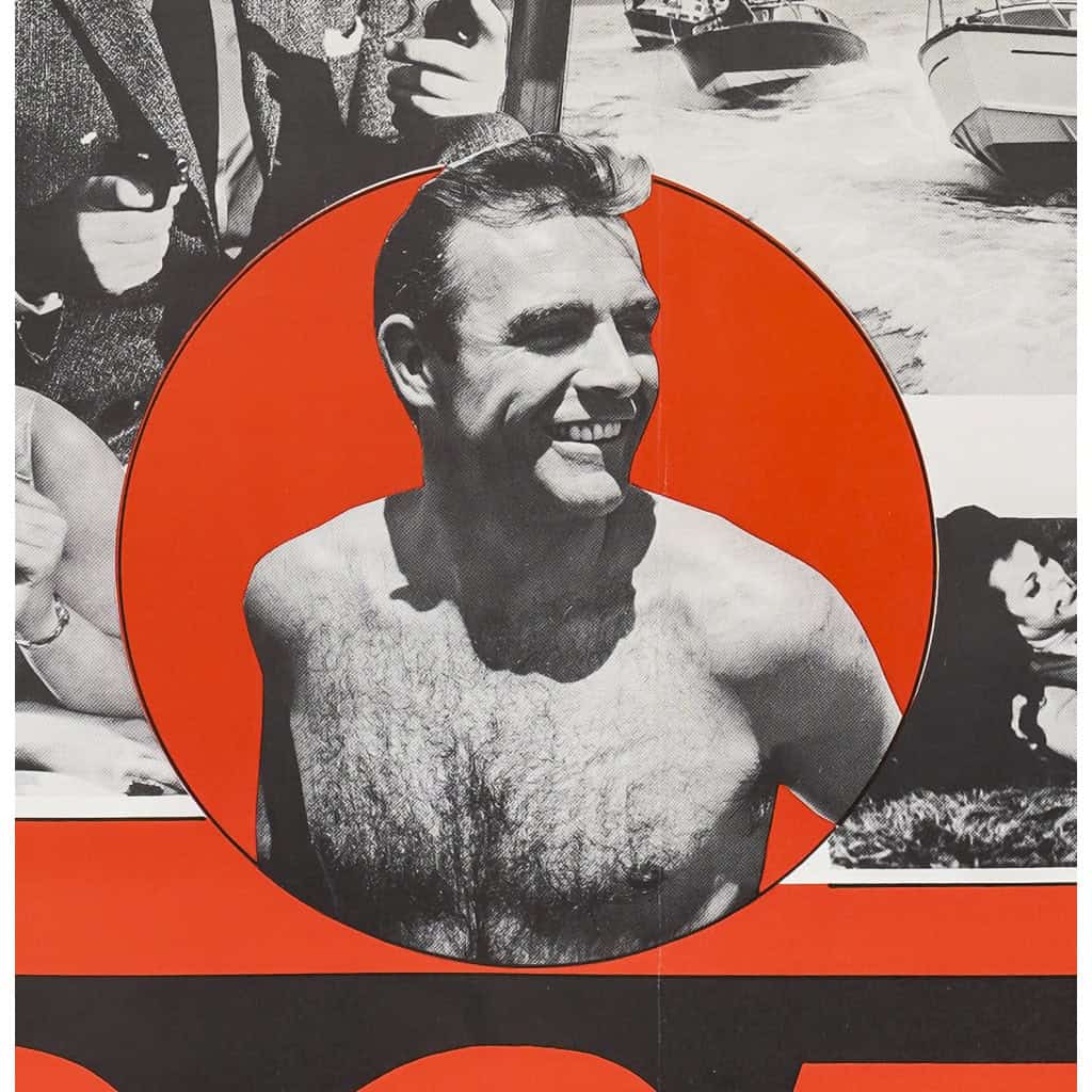 Affiche Cinéma Originale, James Bond, 007, From Russia With Love, Bons Baisers de Russie, Sean Connery, Ian Fleming, Pistolet, Agent, Espion, Espionnage, Spectre, Bateau, Hélicoptère, Film, Gadget, c.1980 7