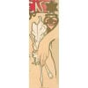 Affiche Art Nouveau Originale, Alphonse Mucha, Salon des Cent, La Plume, Exposition, Femme, Nu, Cheveux, Chevelure, Décor, Flore, Fleurs, Etoile, Allégorie, Belle Epoque, 1896 12