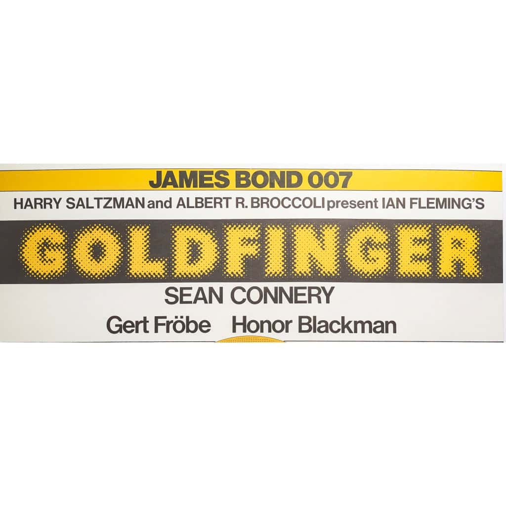 Affiche Cinéma Originale, James Bond, 007, Goldfinger, Sean Connery, Ian Fleming, Pistolet, Agent, Espion, Espionnage, Spectre, Film, Gadget c.1980 4