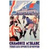Affiche Art Déco Originale, Roger Broders, Chamonix, Mont-Blanc, Sports d’Hiver, Voyage, Transport, Tourisme, Hiver, Montagne, Massif, Alpes, Neige, Alpin, Patinoire, Hockey sur Glace, Hockeyeur, Patin, Crosse, Palet, Championnat du Monde, Train, PLM, Paris, Lyon, Méditerranée, 1930 8