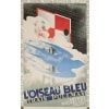 Affiche Art Déco Originale, Adolphe Mouron Cassandre, Oiseau Bleu, Train Pullman, Chemins de Fer du Nord, Wagon-Lits, Transport, Voyage, Tourisme, Vitesse, Vapeur, Anvers, Bruxelles, Paris, 1929 8