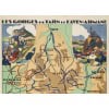 Affiche Tourisme Originale, Maurice Barbey, Les Gorges du Tarn et l’Aven-Armand, PLM, Chemins de Fer, Transport, Voyage, Trains, Autocars, Carte, Plan, Lignes, Réseau Ferroviaire, Rocamadour, Le Puy, Carcassonne, Millau, 1927 12